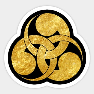 Tadpole Mon Japanese samurai clan in faux gold Sticker